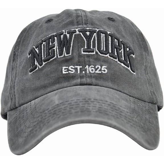 Vintage Baseball Cap 100% Cotton Sun Hat Washed Denim Trucker Cap Embroidery New York for Men Women Adjustable