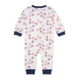 thumbnail image 5 of Burt's Bees - Pijama para dormir y jugar, 100% algodón orgánico, mameluco de una pieza con cierre frontal, manga corta patriótica, 0-3 meses, Manga corta patri&amp;oac, 5 of 5