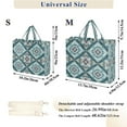 thumbnail image 3 of Corduroy Tote Bag for Women Shoulder Handbags Fashion Ladies Purses Satchel Messenger Bags Pastel Blue Shape Pattern M, 3 of 8