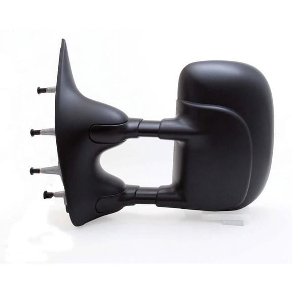 61202F - Fit System Driver Side Towing Mirror for 02-14 Ford Econoline Van, textured black, extendable, foldaway, Manual