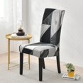 thumbnail image 2 of 6-Pack Stretch Dining Chair Covers (Geometric Black, 6-Pack), Uni, 2 of 5