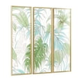 thumbnail image 6 of CosmoLiving by Cosmopolitan Green Glass Tropical Leaf Wall Decor with Gold Frame (3 Count), 6 of 9