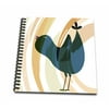 3dRose Abstract Swirls Bird whimsical art - Mini Notepad, 4 by 4-inch