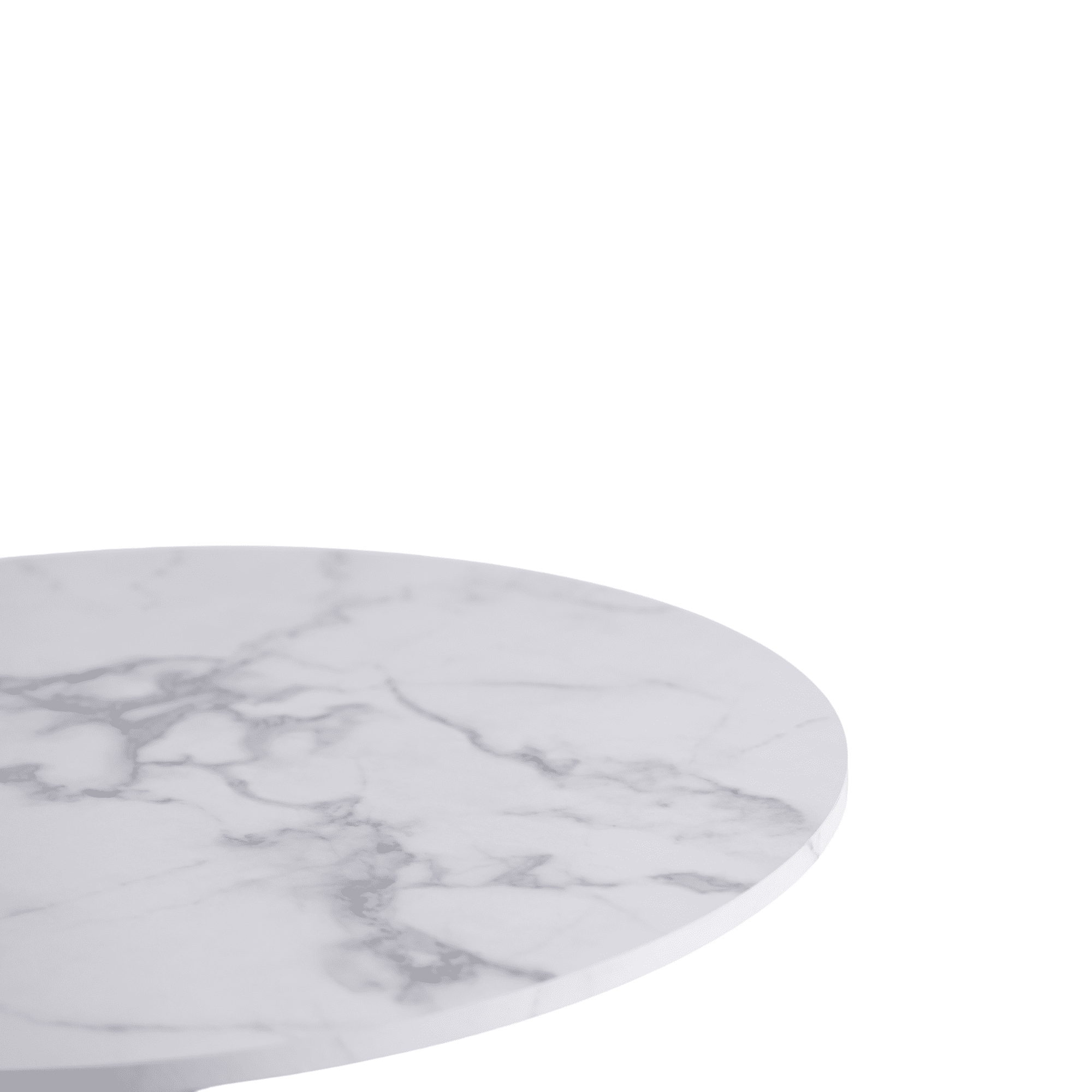 Euroco 23.6" Round Dinning Table for 2-4,Modern Kitchen Table with Metal Pedestal Base & Tulip Design for Dining, Tea & Lounge,White