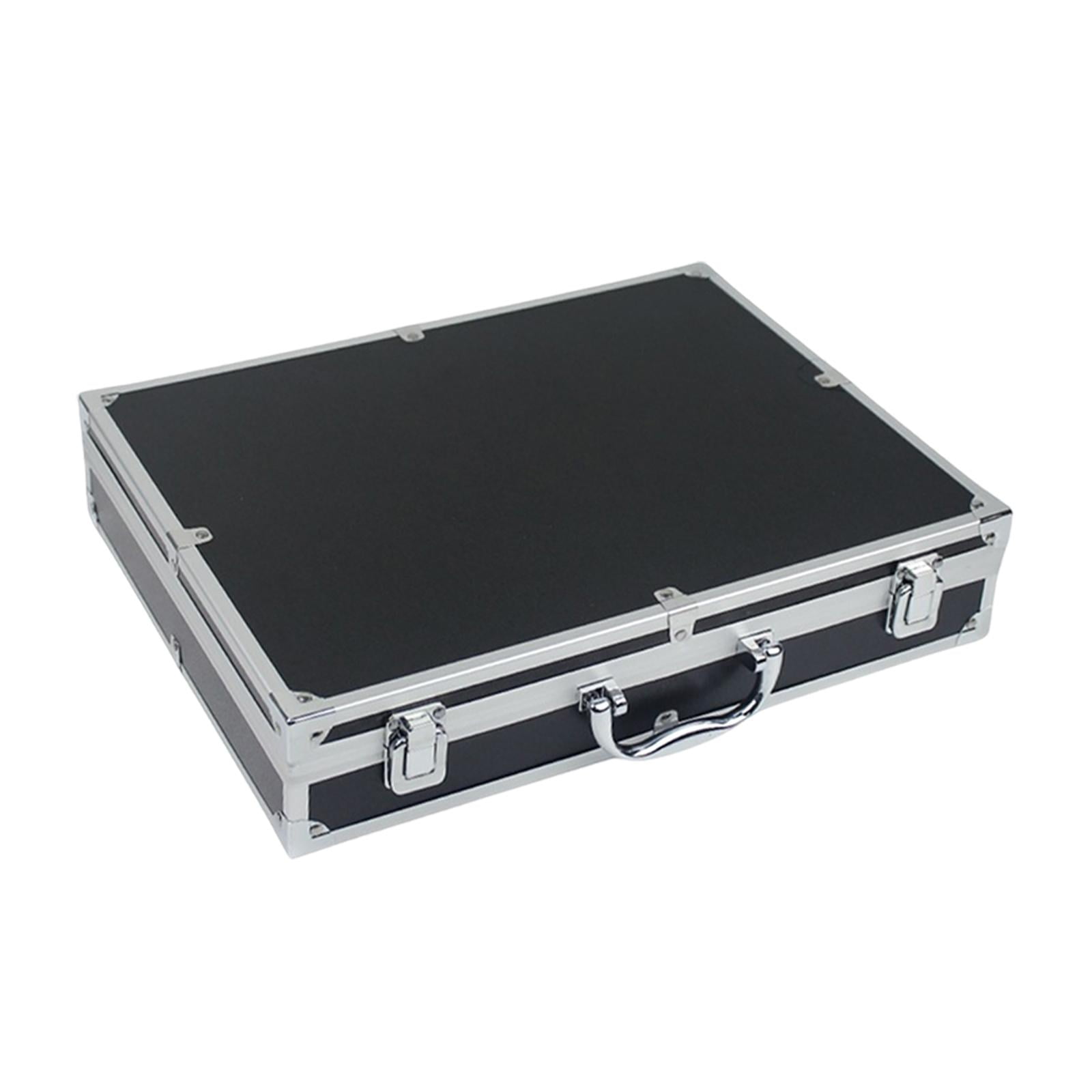 MAGIDEAL Aluminum Alloy Tool Box Carry Case Briefcase with Handle Multipurpose Sturdy Organizer Carrying Suitcase for Warehouse Travel Black