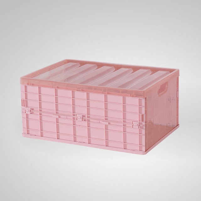 RUNROTOO Back Seat Storage Box Storage Organizer Plastic Pink 1Set for Car Storage