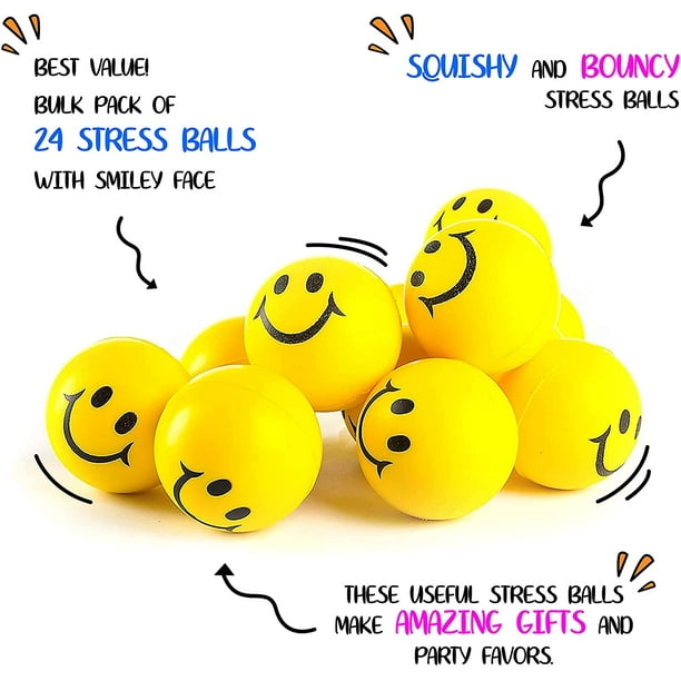 Sunshine smile Lot de 4 balles anti-stress, balles anti-stress