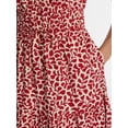 thumbnail image 5 of Time and Tru Women's Tie Waist Mini Dress with Flutter Sleeves, Sizes XS-XXXL, 5 of 6