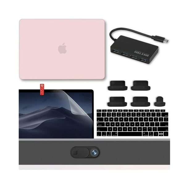 Plante Åben Vask vinduer New MacBook Air 13 Inch Case 2020 2019 2018 with USB-C Hub Adapter A2337 w/