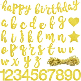 4 Pack - 5 Gold Large 0-9 Number Stickers Banner, Custom Milestone Age And  Date Stick On Numbers - 4