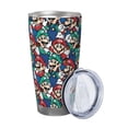 thumbnail image 2 of Lsque Mario Pattern 20oz Car Cup with Lid and Straw, Insulated Coffee Cup with Straw Topper, Spill Proof Travel Coffee Mug, Stainless Steel Tumble, 2 of 8
