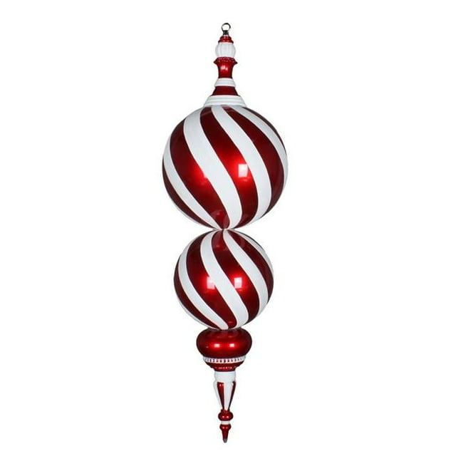 Vickerman M180103 30 Po. Finial Rayé Rouge et Blanc
