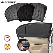 [2 PACK]Car Rear Window Shades, AYAMAYA Double-Layer Mesh Car Window Shade Breathable Sunshade Keep Interior Cool Universal Fit for Most Vehicles