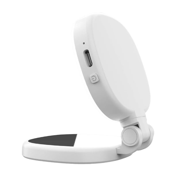 Luz magnética compacta recargable para selfies con LED, 3 niveles de iluminación y ajuste de 360 grados. Blanco