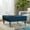 Navy, variant on Square  Beige Velvet Tufted Upholstered Cocktail Ottoman with Wheels