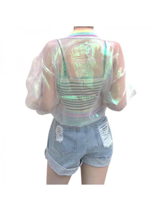 Calvin Klein Jeans Pride cropped transparent jacket in pink | ASOS