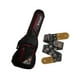 thumbnail image 1 of PAQUETE Estuche para guitarra eléctrica Funda para guitarra Gig bag, guitar case para trasporte y protección, color negro bordes rojos + Tahali strap correa Kidam CALAVERAS MEXICANAS, 1 of 4