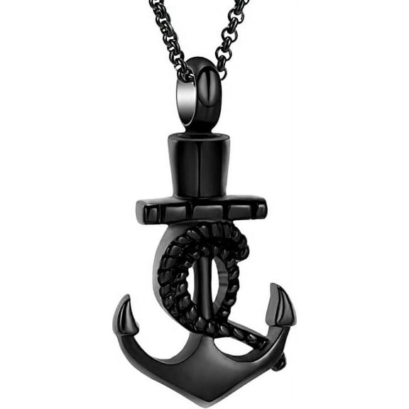 Anchor Urn Necklace for Human Ashes Cremation Urn Jewelry for Men Women Memorial Keepsake Ashes Pendant Jewelry