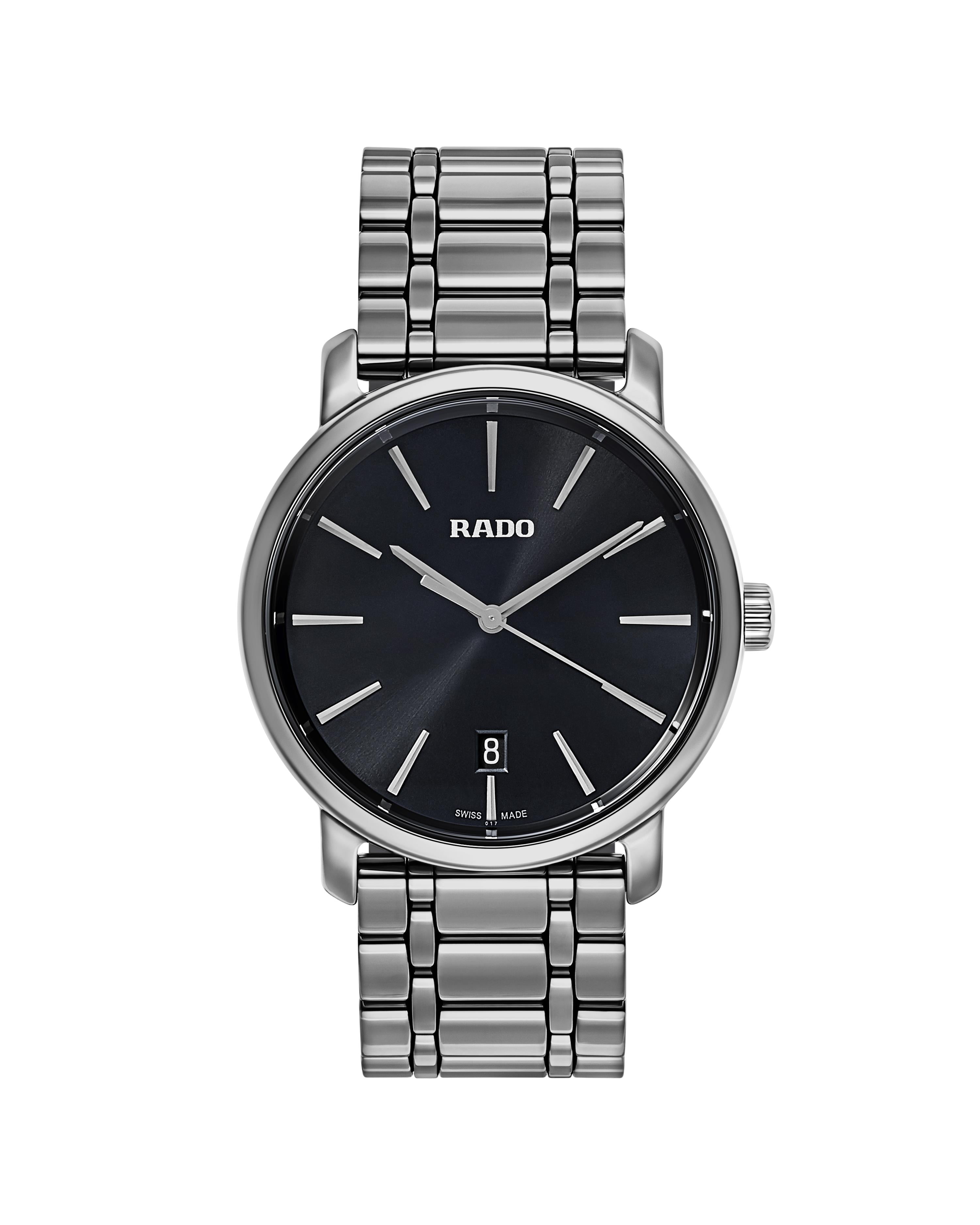 Rado DiaMaster XL Black Dial Ceramic Men's Watch R14075182 - Walmart.com