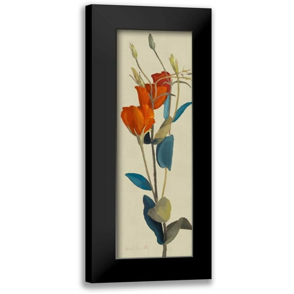 Loreth, Lanie 7x14 Black Modern Framed Museum Art Print Titled - Red Grandiflorum I