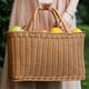 thumbnail image 3 of 5X Cesta de la Compra para el Hogar Cesta de Verduras de Mano Cesta Tejida Decorativa Cesta de Arreglo Floral Bolsa de Picnic de Mimbre de ImitacióN, 3 of 4