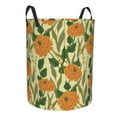 thumbnail image 4 of ZNDUO Round Laundry Basket, Waterproof Collapsible Laundry Baskets with Handles, Medium Size - Orange Flowers Art Pattern, 4 of 8