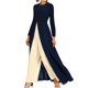 thumbnail image 1 of Monos Puntoco para mujer, vestido informal de manga larga con cuello redondo y retazos, mameluco, traje de oficina para mujer, liquidación Puntoco Puntoco-2152, 1 of 6