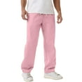 thumbnail image 4 of HKYNLAG Baggy Sweatpants for Men Fleece Wide Leg Sweats Pants Loose Casual Open Bottom Joggers with Pockets Pink 3XL, 4 of 7