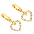 thumbnail image 4 of 1 Pair Rhinestone Earrings Copper Earrings Heart Shaped Earring Jewelry, 4 of 9