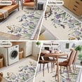 thumbnail image 5 of 3'x5' Rug for Living Room Bedroom, Spring Flowers Washable Area Rugs Non-Slip Carpet Mats, Vintage Floral Leaves Birds Farmhouse Plaid Indoor Low Pile Area Rug Runner for Kitchen, Mudroom, 5 of 8