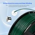 thumbnail image 6 of Flashforge ASA Filament 1.75mm, 1KG/2.2lbs UV Resistant ASA 3D Printer Filament with Satin Finish, Sparkle Black Green, 6 of 6