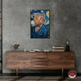 thumbnail image 3 of Starry Night Van Gogh Cat Canvas Quirky Cat Art Prints By Notoriart, Black Frame, 20" x 30", 3 of 7