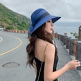 thumbnail image 3 of D-GROEE Women Straw Hat Beach Sun Cap Flower Decor Lady Braided for Travel Decoration Summer Vacation Soft Lightweight and Breathable, 3 of 7