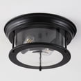thumbnail image 4 of JONATHAN Y Lauren 13.25" 2-Light Metal/Glass LED Flush Mount, Black, JYL7446D, 4 of 9