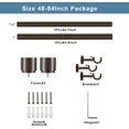 thumbnail image 5 of 1 1/8 Inch Diameter Curtain Rods, 48-84” Telescoping Large Single Window Drapery Rod Heavy Duty With Adjustable Modern Brackets, Dark Bronze, 5 of 11