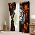 thumbnail image 3 of Castle Fairy Animal Lion Black Out Curtains for Female Men Women,Autumn Maple Leaves Curtains Pack of 2 (42x63 Each),Jungle Wildlife Bedroom Curtains,Super Cozy Room Decor, 3 of 6