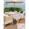thumbnail image 5 of Outdoor Tablecloth with Umbrella Hole for Patio/Picnic/Party/Camping, Brown White Floral Waterproof Table Cloth Rectangle Table Cover Washable, Spring Botanical Leaves Farmhouse (60"x 102"), 5 of 8