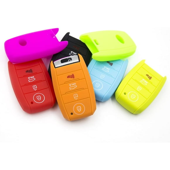 LIGHTKOREA 4 Bouton Silicone Smart Étui à Clé 1Pcs pour Kia Soul Carnaval Sedona Niro Sorento Sportage Rio Forte