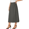 thumbnail image 6 of Gamivast Skirts for Women High Waisted A-Line Midi Skirt with Pockets Casual Skirt Work Office Skirt Flowy Pull on Modest Business Commuter Daily Wear Dark Gray XL, 6 of 6