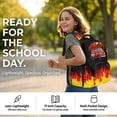 thumbnail image 2 of Xoenoiee Cartoon Fire Engine Print Backpack for Boys Kids Backpack with Lunch Box and Cute Pencil Case 3PCS Set Bookbag with Front Pocket, 17 inch Large School Bag for Elementary Preschool, 2 of 6