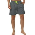 thumbnail image 1 of INSPIRAR CHIC Pantalones Cortos de Playa para Hombre Sólidos con Cordón de Surf y Forro de Malla 28 Gris, 1 of 6