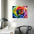 thumbnail image 3 of COMIO  Rainbow Rose Print on Canvas Wall Art Colorful Rose Painting Flower Picture Walls Decoration Floral Paintings Living Room Home Decor Framed Artwork, 3 of 4
