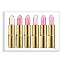 Stupell Industries Pink Gold Lipstick Glam Fashion Watercolor Wall Plaque by Amanda Greenwood
