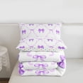 thumbnail image 5 of Erosebridal Purple Bowknot Twin Comforter Sets For Girls,Cute Bowtie Ribbon Kids Bedding Set,Reversible,2pcs, 5 of 7
