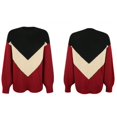 thumbnail image 4 of Women Winter Pullover Chunky Plaid Turtleneck Color Block Batwing Sleeve Knit Sweater Crewneck Knitted Pullover Sweater, 4 of 6