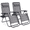 Gray, variant on Set of 2 Zero Gravity Chairs with Cup Holder Trays, Portable Recliner Beach Camping Patio Outdoor Folding Lounge Chairs with Adjustable Pillow, Blue