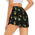 thumbnail image 2 of Uemuo Bee Floral Pattern Women's Athletic Shorts High Waisted Running Shorts with Liner Pockets Gym Elastic Workout Shorts-XX-Large, 2 of 9