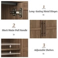 thumbnail image 3 of Carolayne 60-Inch Sideboard Buffet Cabinet, Modern Storage Console Table with 4 Doors For Dining Room Living Room, Light Walnut, 3 of 9
