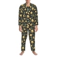 thumbnail image 3 of Balery Octopuses And Leaves Pijama para Hombre de Dos Piezas con Manga Larga, Conjunto de Dormir y Descanso Suave con Bolsillos-Large, 3 of 7