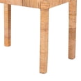 thumbnail image 4 of Baxton Studio Abelia Modern Bohemian Natural Rattan and Mahogany Wood Short Accent Bench, 4 of 8